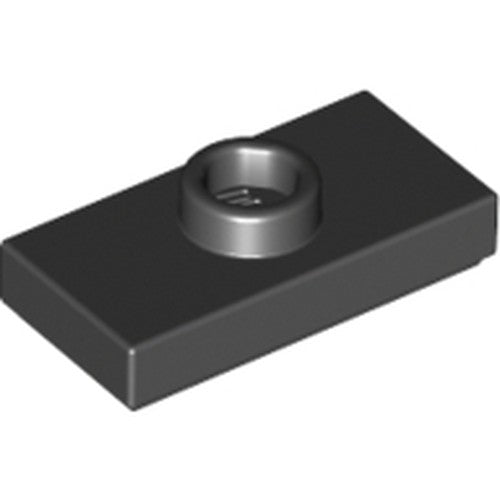 LEGO 15573 Plate, Modified 1 x 2 with 1 Stud with Groove and Bottom Stud Holder (Jumper) in Black - Authentic LEGO Part