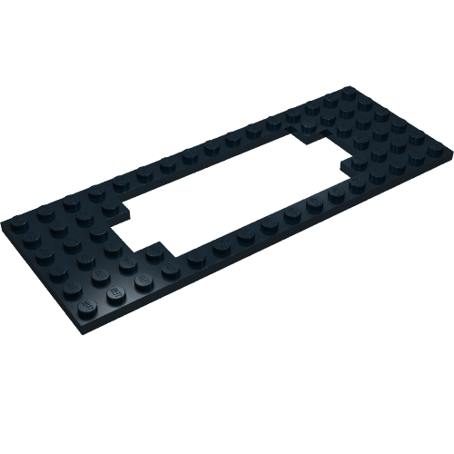 LEGO 3058b Plate, Modified 6 x 16 with Motor Cutout Wide in Black - Authentic LEGO Part