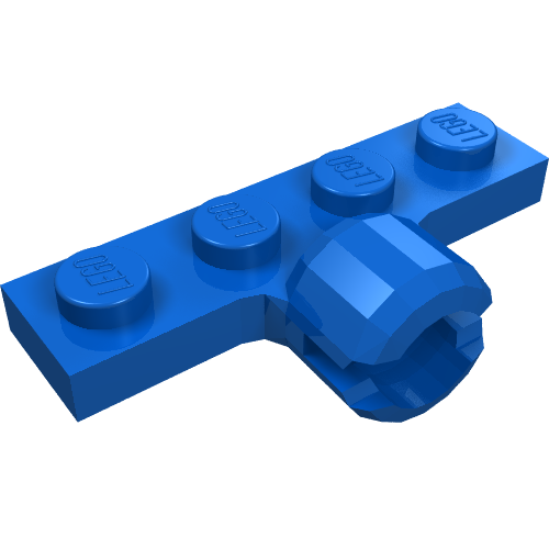 LEGO 3183a Plate, Modified 1 x 4 with Tow Ball Socket, Long, 2 Slots (8mm Socket Length) in Blue - Authentic LEGO Part