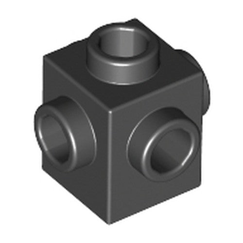 LEGO 4733 Brick, Modified 1 x 1 with Studs on 4 Sides in Black - Authentic LEGO Part