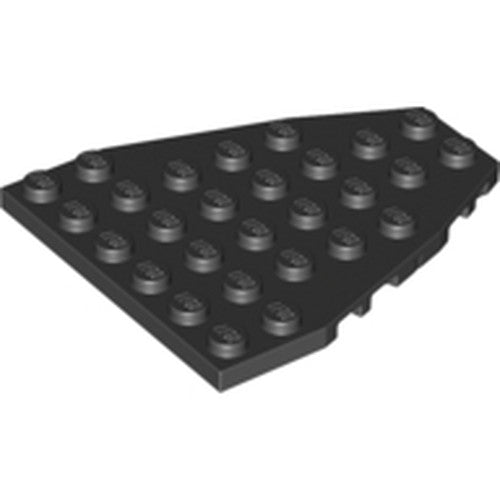 LEGO 50303 Wedge, Plate 7 x 6 with Stud Notches (Boat Bow Plate) in Black - Authentic LEGO Part