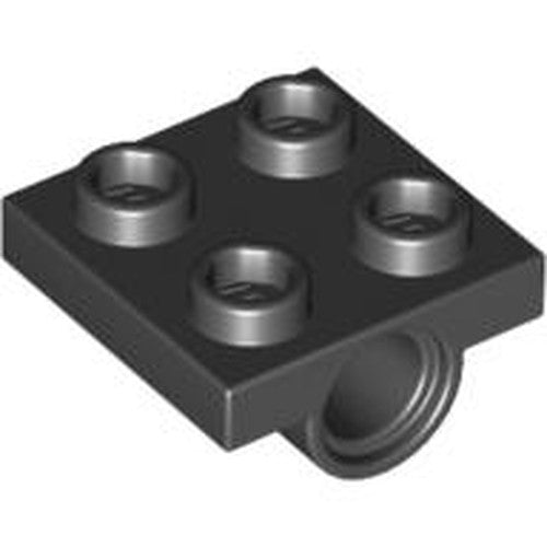 LEGO 2444 Plate, Modified 2 x 2 with Pin Hole in Black - Authentic LEGO Part