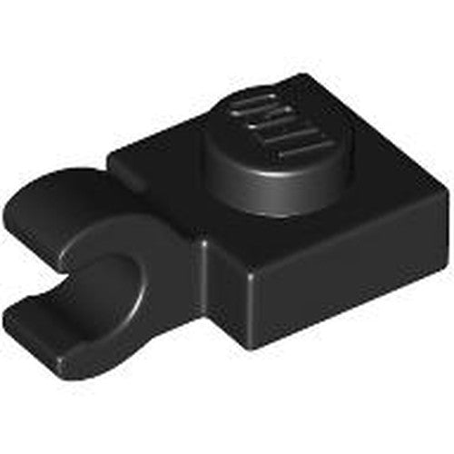 LEGO 61252 Plate, Modified 1 x 1 with Open O Clip (Horizontal Grip) in Black - Authentic LEGO Part