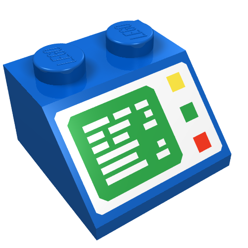 LEGO 3039p23 Slope 45 2 x 2 with Computer Screen and Right Side Buttons Pattern in Blue - Authentic LEGO Part