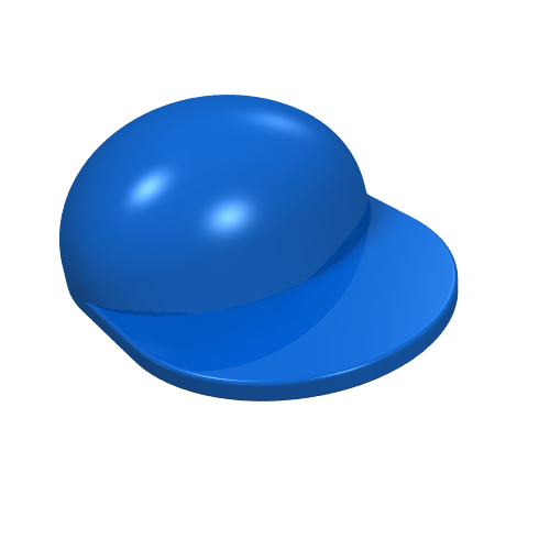 LEGO 4485b Minifigure, Headgear Cap - Short Curved Bill in Blue - Authentic LEGO Part