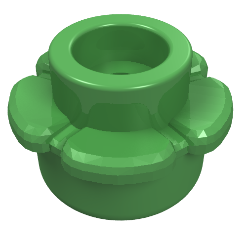 LEGO 24866 Plate, Round 1 x 1 with Flower Edge (5 Petals) in Bright Green - Authentic LEGO Part