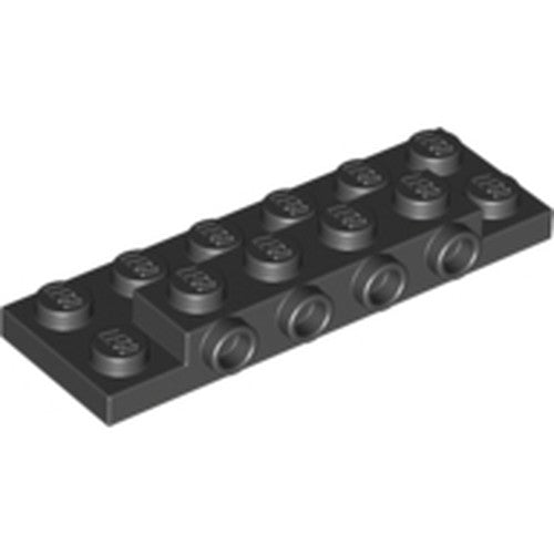 LEGO 87609 Plate, Modified 2 x 6 x 2/3 with 4 Studs on Side in Black - Authentic LEGO Part