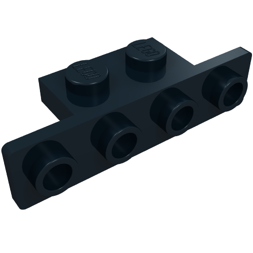 LEGO 2436b Bracket 1 x 2 - 1 x 4 with Rounded Corners in Black - Authentic LEGO Part