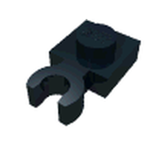 LEGO 4085d Plate, Modified 1 x 1 with Open O Clip Thick (Vertical Grip) in Black - Authentic LEGO Part