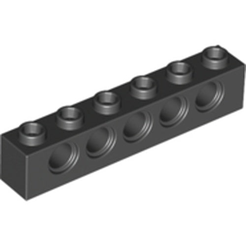 LEGO 3894 Technic, Brick 1 x 6 with Holes in Black - Authentic LEGO Part