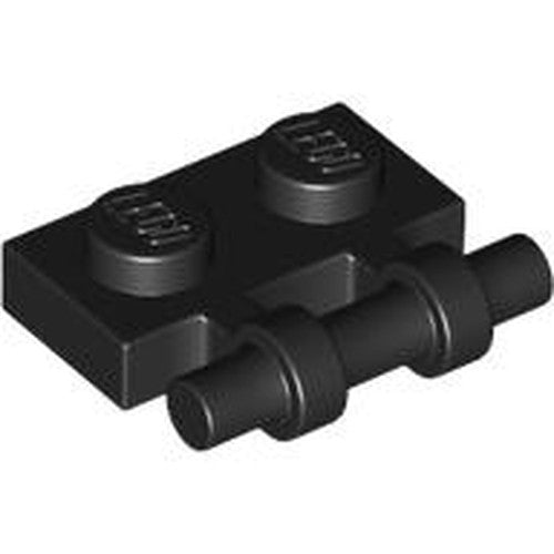 LEGO 2540 Plate, Modified 1 x 2 with Bar Handle on Side - Free Ends in Black - Authentic LEGO Part