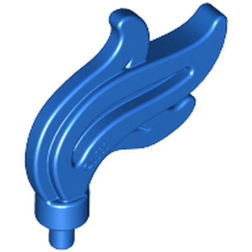 LEGO 64647 Minifigure, Plume Feather Triple Compact / Flame / Water with Small Pin in Blue - Authentic LEGO Part