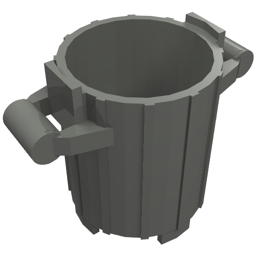 LEGO 2439 Container, Trash Can with 2 Cover Holders in Dark Bluish Gray - Authentic LEGO Part