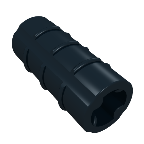 LEGO 6538b Technic, Axle Connector 2L (Ridged with x Hole x Orientation) in Black - Authentic LEGO Part