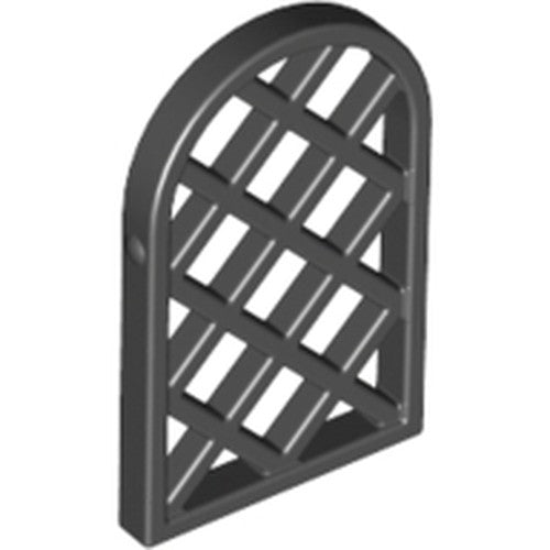 LEGO 30046 Pane for Window 1 x 2 x 2 2/3 Lattice Diamond with Rounded Top in Black - Authentic LEGO Part