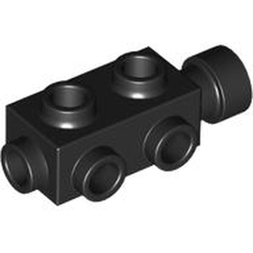 LEGO 4595 Brick, Modified 1 x 2 x 2/3 with Studs on Sides and Extended Stud Receptacle in Black - Authentic LEGO Part