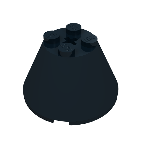 LEGO 3943b Cone 4 x 4 x 2 with Axle Hole in Black - Authentic LEGO Part