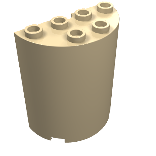 LEGO 6259 Cylinder Half 2 x 4 x 4 in Tan - Authentic LEGO Part
