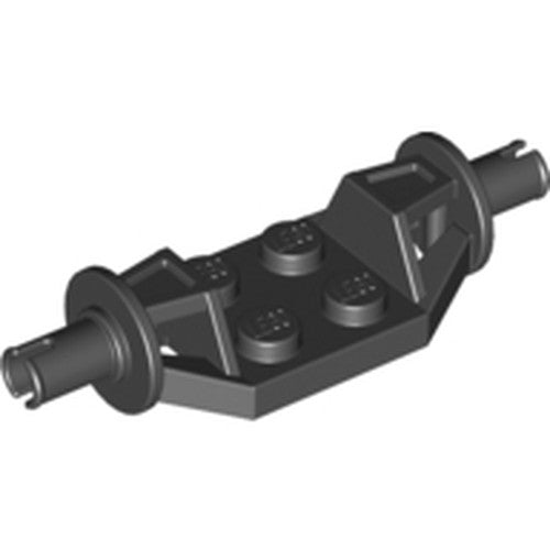 LEGO 47720 Plate, Modified 2 x 2 with Wheels Holder Wide - Technic Pins in Black - Authentic LEGO Part