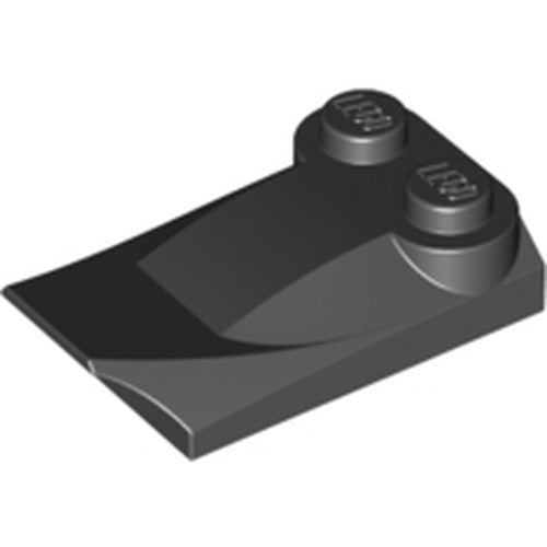 LEGO 47456 Slope, Curved 3 x 2 x 2/3 with 2 Studs, Wing End in Black - Authentic LEGO Part
