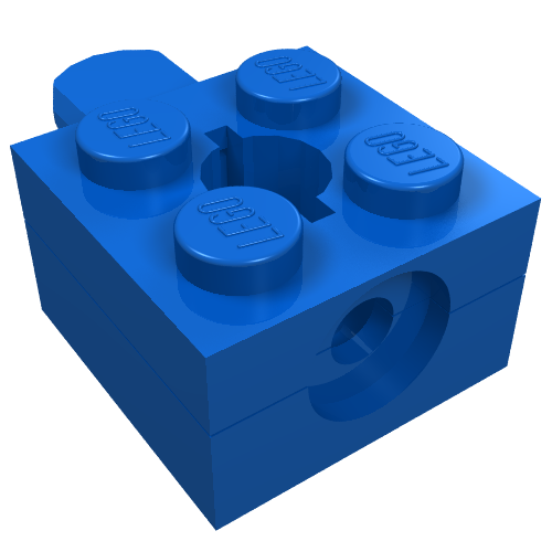 LEGO 792c02 Arm Holder Brick 2 x 2 with Round Top Hole with Arm (792 / 793 / 795) in Blue - Authentic LEGO Part