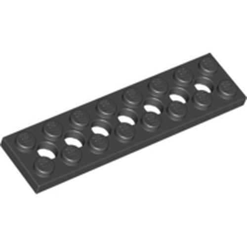 LEGO 3738 Technic, Plate 2 x 8 with 7 Holes in Black - Authentic LEGO Part