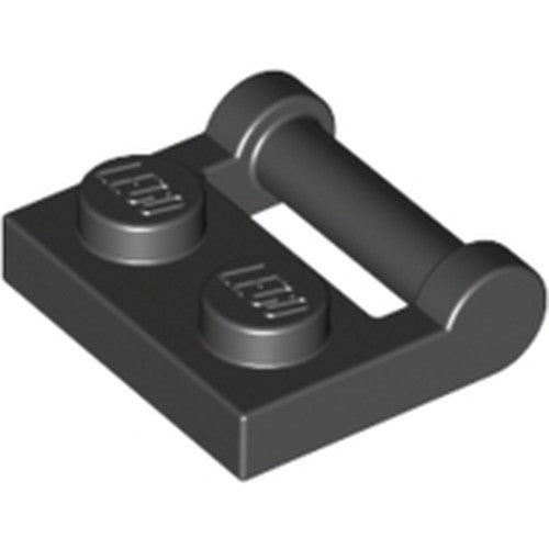 LEGO 48336 Plate, Modified 1 x 2 with Bar Handle on Side - Closed Ends in Black - Authentic LEGO Part
