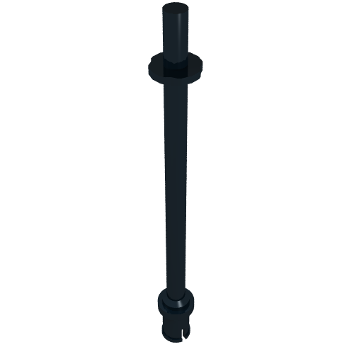 LEGO 2714b Bar 8L with Stop Rings and Pin (Technic, Figure Accessory Ski Pole) - Flat End in Black - Authentic LEGO Part