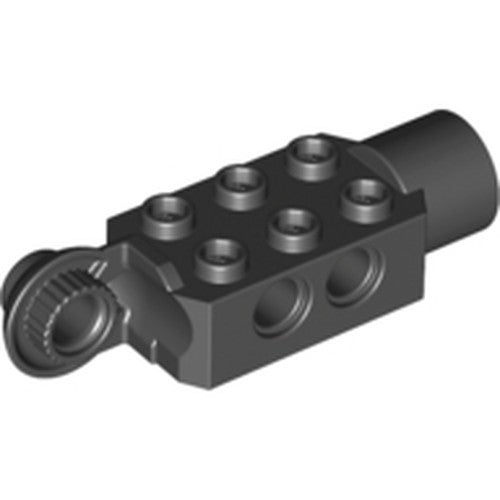 LEGO 47432 Technic, Brick Modified 2 x 3 with Pin Holes, Rotation Joint Ball Half Vertical, and Rotation Joint Socket in Black - Authentic LEGO Part