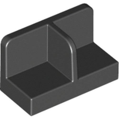 LEGO 93095 Panel 1 x 2 x 1 with Rounded Corners and Center Divider in Black - Authentic LEGO Part