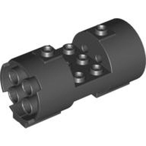 LEGO 30360 Cylinder 3 x 6 x 2 2/3 Horizontal - Round Connections Between Interior Studs in Black - Authentic LEGO Part