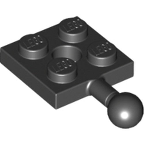 LEGO 15456 Plate, Modified 2 x 2 with Tow Ball and Hole in Black - Authentic LEGO Part