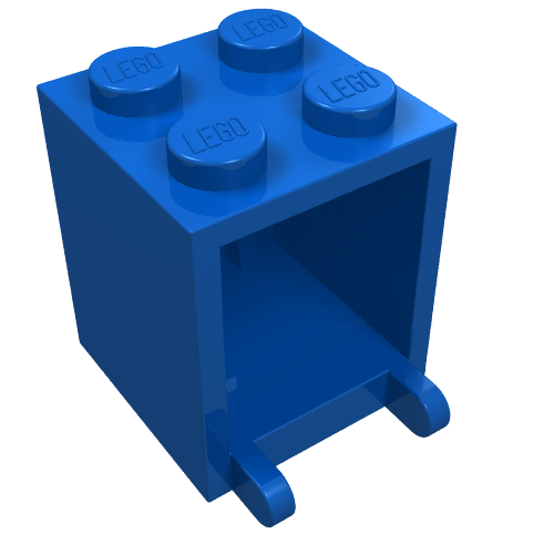 LEGO 4345a Container, Box 2 x 2 x 2 - Solid Studs in Blue - Authentic LEGO Part