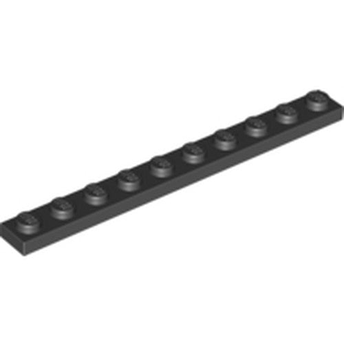 LEGO 4477 Plate 1 x 10 in Black - Authentic LEGO Part