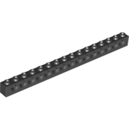 LEGO 3703 Technic, Brick 1 x 16 with Holes in Black - Authentic LEGO Part