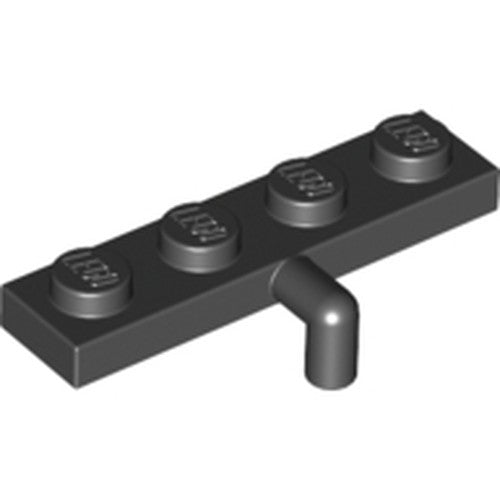LEGO 30043 Plate, Modified 1 x 4 with Bar Arm Down in Black - Authentic LEGO Part