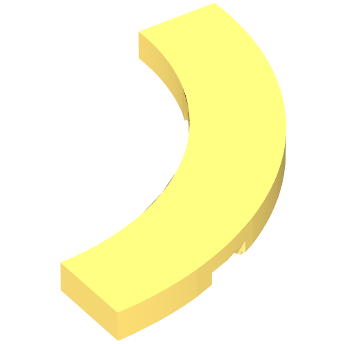 LEGO 27507 Tile, Round Corner 4 x 4 Macaroni in Bright Light Yellow - Authentic LEGO Part
