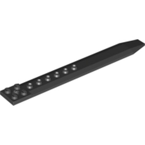 LEGO 62743 Plate, Modified 2 x 16 with Angled Side Extensions and Axle Hole (Rotor Blade) in Black - Authentic LEGO Part