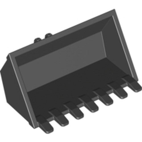 LEGO 30394 Vehicle, Digger Bucket 7 Teeth 3 x 6 with Locking 2 Finger Hinge in Black - Authentic LEGO Part