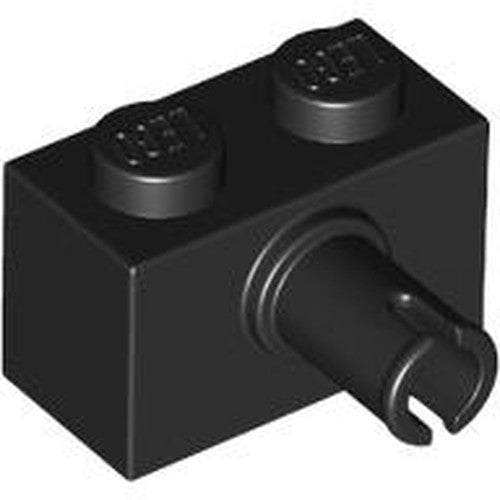 LEGO 2458 Brick, Modified 1 x 2 with Pin in Black - Authentic LEGO Part