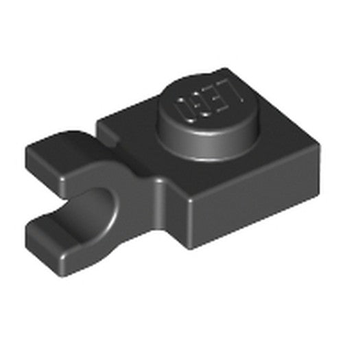 LEGO 6019 Plate, Modified 1 x 1 with U Clip (Horizontal Grip) in Black - Authentic LEGO Part