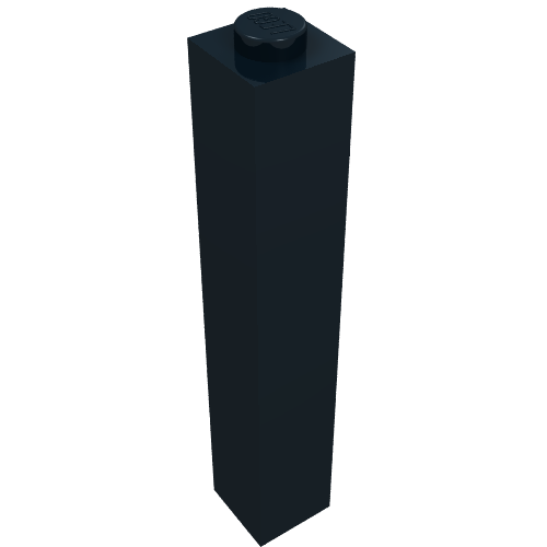 LEGO 2453b Brick 1 x 1 x 5 - Solid Stud in Black - Authentic LEGO Part