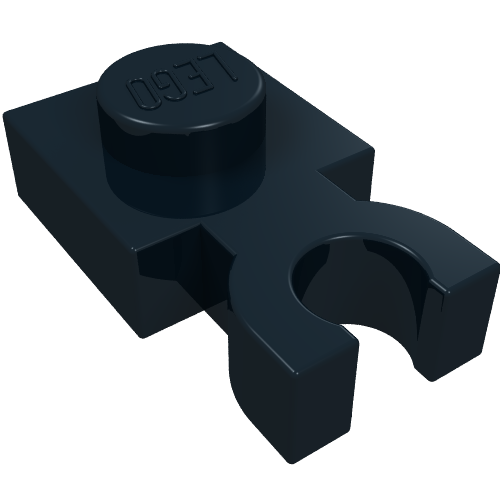 LEGO 4085c Plate, Modified 1 x 1 with U Clip Thick (Vertical Grip) in Black - Authentic LEGO Part