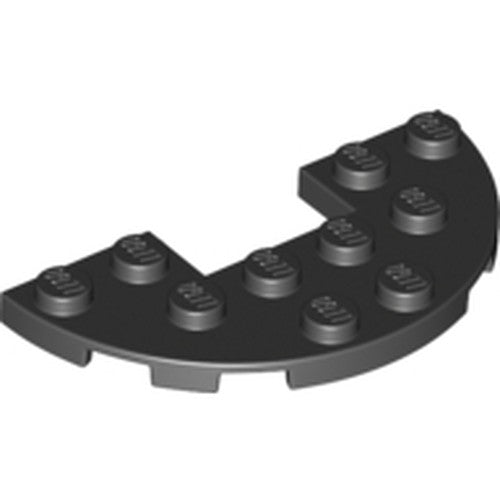 LEGO 18646 Plate, Round Half 3 x 6 with 1 x 2 Cutout in Black - Authentic LEGO Part