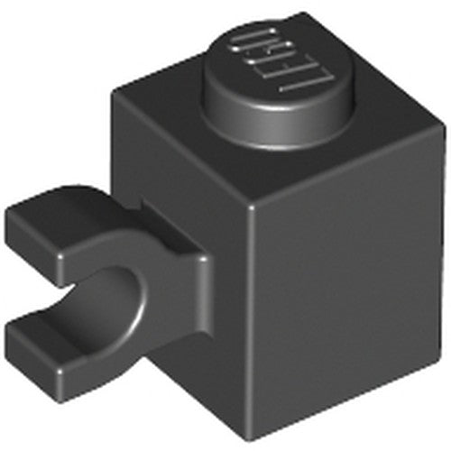 LEGO 60476 Brick, Modified 1 x 1 with Clip (Horizontal Grip) in Black - Authentic LEGO Part