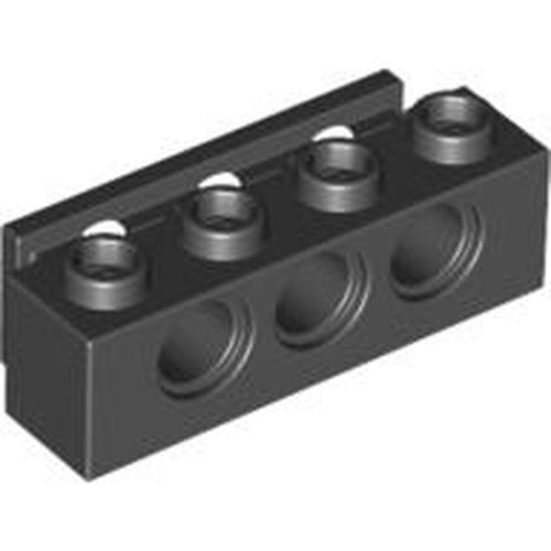 LEGO 2989 Technic, Brick 1 x 4 with Bumper Holder in Black - Authentic LEGO Part