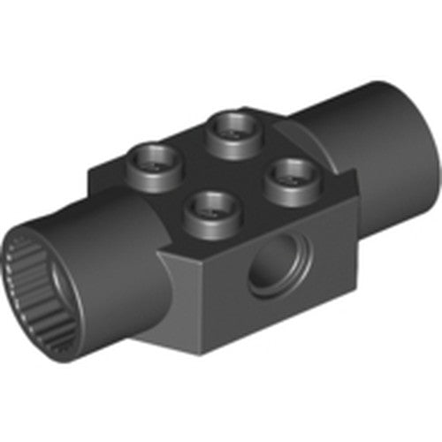 LEGO 48172 Technic, Brick Modified 2 x 2 with Pin Hole and 2 Rotation Joint Sockets in Black - Authentic LEGO Part