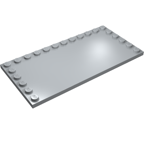 LEGO 6178 Tile, Modified 6 x 12 with Studs on Edges in Light Bluish Gray - Authentic LEGO Part