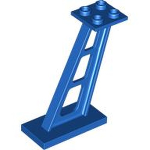 LEGO 4476b Support 2 x 4 x 5 Stanchion Inclined, 5mm Wide Posts in Blue - Authentic LEGO Part