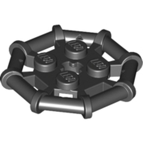LEGO 75937 Plate, Modified 2 x 2 with Bar Frame Octagonal, Reinforced, Completely Round Studs in Black - Authentic LEGO Part